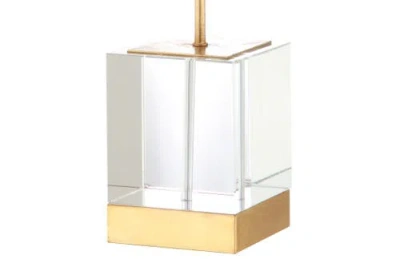 Jonathan Y Estelle 32" Led Metal/crystal Table Lamp, Clear/gold Leaf In Clear/gold
