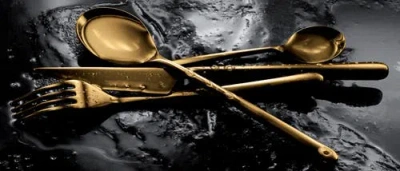 Mepra Linea Ice Serving Set In Gold