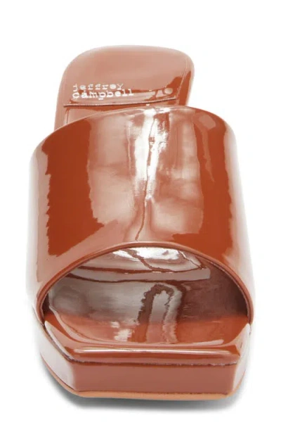 Jeffrey Campbell Dress Code Sandal In Caramel Patent