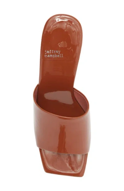 Jeffrey Campbell Dress Code Sandal In Caramel Patent
