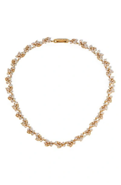 Nadri Ravish Laurel Cubic Zirconia & Cultured Purl Collar Necklace In Gold