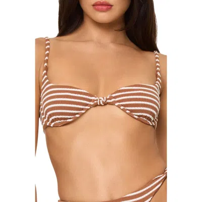 L*space Lspace Tulip Stripe Underwire Bikini Top In Brown Sugar