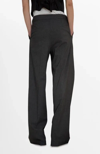Mango Straight Leg Suit Pants In Grey