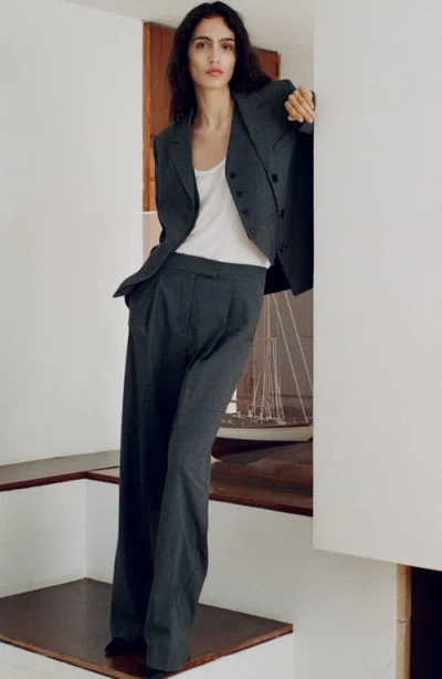 Mango Straight Leg Suit Pants In Grey