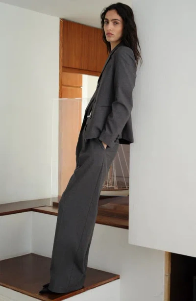 Mango Straight Leg Suit Pants In Grey