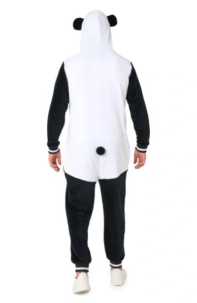 Opposuits Panda Hooded Fleece Costume Jumpsuit In Black