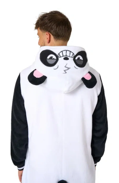 Opposuits Panda Hooded Fleece Costume Jumpsuit In Black