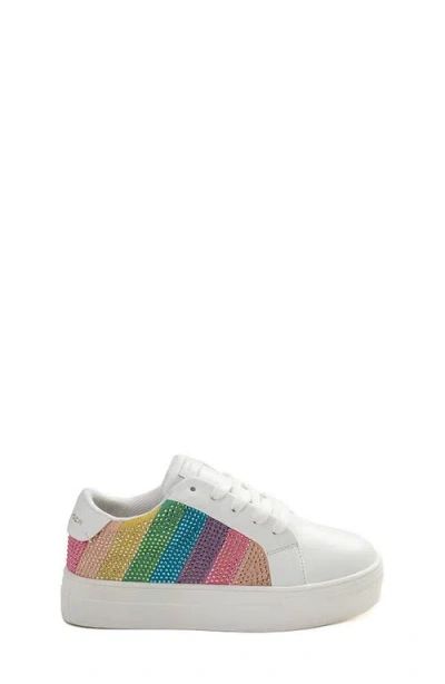 Kurt Geiger London Kids' Mini Lane Stripe Crystal Sneaker In Multi