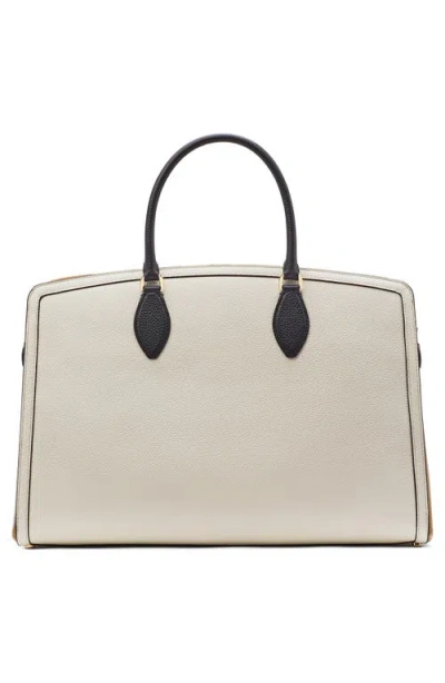 Kate Spade New York Hudson Colorblock Pebble Leather Satchel In Parchment Multi