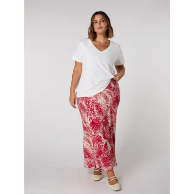 Live Unlimited Red Snake Print Maxi Skirt In Red Snake
