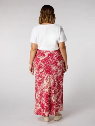 Live Unlimited Red Snake Print Maxi Skirt In Red Snake