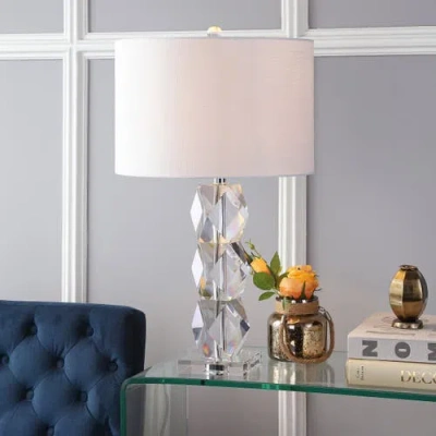 Jonathan Y Sofia 26" Crystal Led Table Lamp, Clear In Clear
