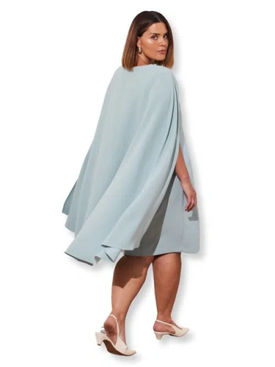Live Unlimited Cape Knee Length Dress In Pale Blue