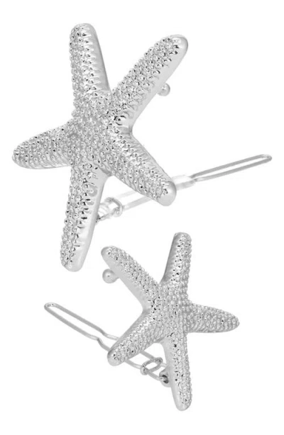 Ettika Beachcomber Set Of 2 Barrettes In Silver