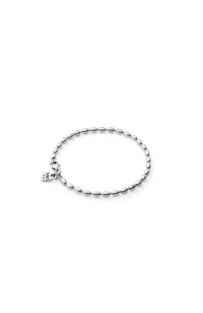 Unode50 Sterling Silver-plated Charm Bracelet With Oval Links In Silver
