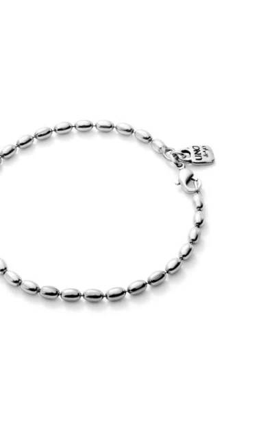Unode50 Sterling Silver-plated Charm Bracelet With Oval Links In Silver