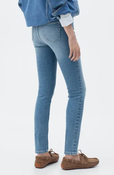 Mango Newisa Mid Rise Skinny Jeans In Medium Blue