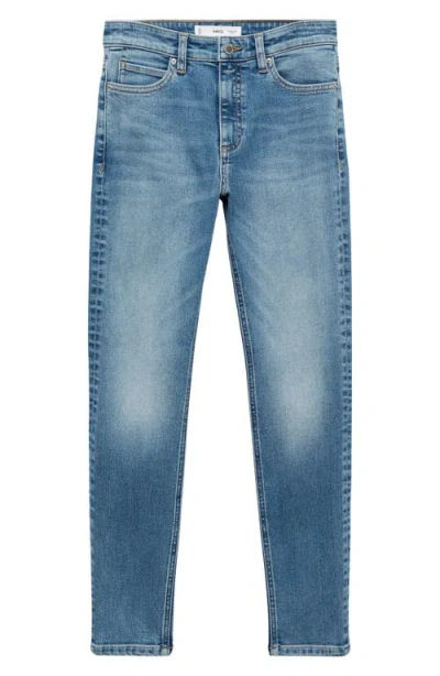Mango Newisa Mid Rise Skinny Jeans In Medium Blue