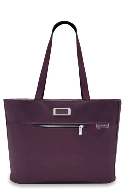 Briggs & Riley Baseline Traveler Tote Bag In Plum