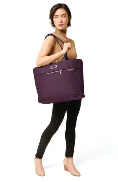 Briggs & Riley Baseline Traveler Tote Bag In Plum