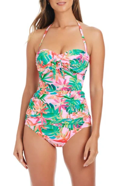 Bleu Rod Beattie Rod Beattie Knot Front Convertible Tankini Top In Light Blush