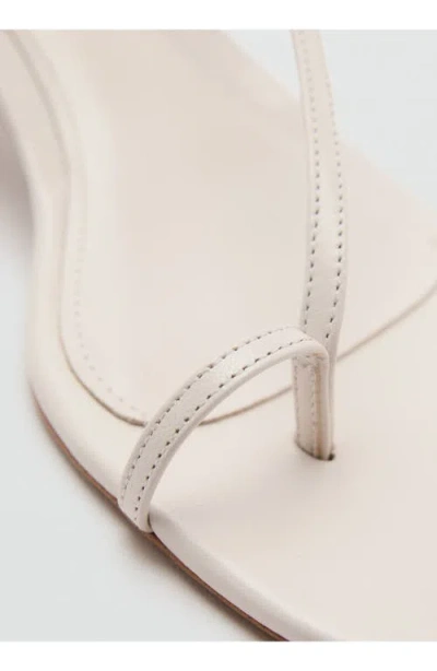 Mango Ankle Strap Kitten Heel Sandal In Ecru