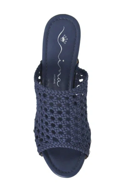 Nina Ursula Slide Sandal In Indigo