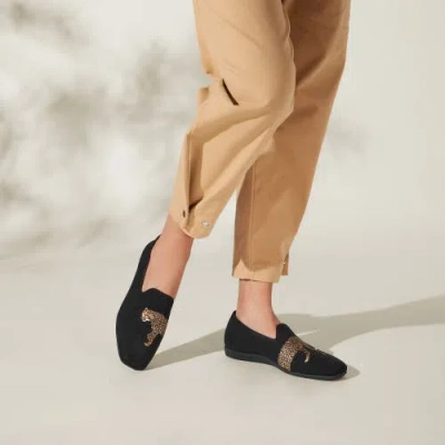Vivaia Water-repellent Square-toe Loafers In Black Cheetah