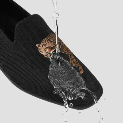 Vivaia Water-repellent Square-toe Loafers In Black Cheetah