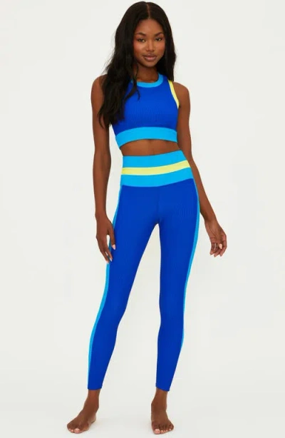 Beach Riot Mariella Colorblock Rib Leggings In Riviera Colorblock