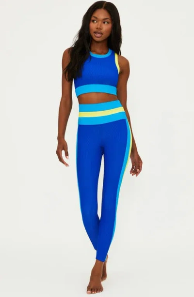 Beach Riot Mariella Colorblock Rib Leggings In Riviera Colorblock