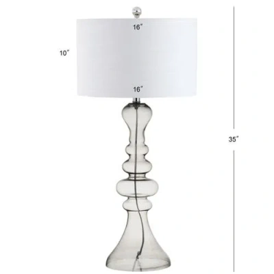 Jonathan Y Madeline 35" Curved Glass Led Table Lamp In Smoke Gray