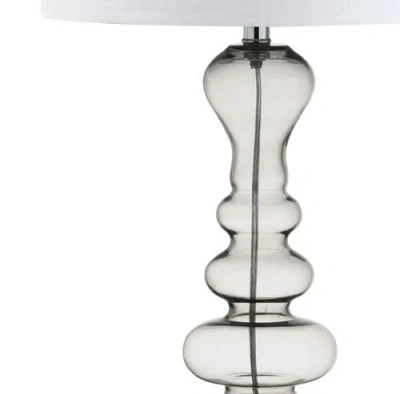Jonathan Y Madeline 35" Curved Glass Led Table Lamp In Smoke Gray