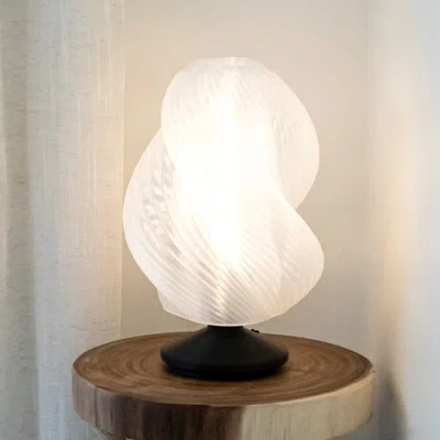 Jonathan Y Gema 13.5" Mid-century Coastal Plant-based Pla 3d Printed Dimmable Led Table Lamp In Light Smoke/black