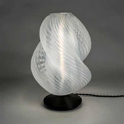 Jonathan Y Gema 13.5" Mid-century Coastal Plant-based Pla 3d Printed Dimmable Led Table Lamp In Light Smoke/black
