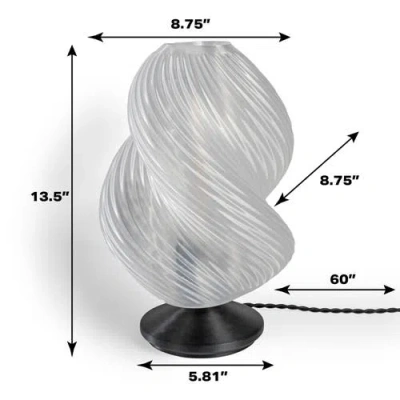 Jonathan Y Gema 13.5" Mid-century Coastal Plant-based Pla 3d Printed Dimmable Led Table Lamp In Light Smoke/black