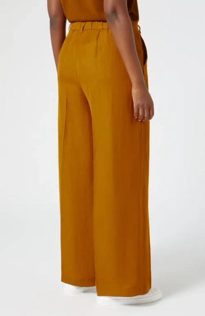 Marina Rinaldi Enigma Wide Leg Pants In Brown Orange