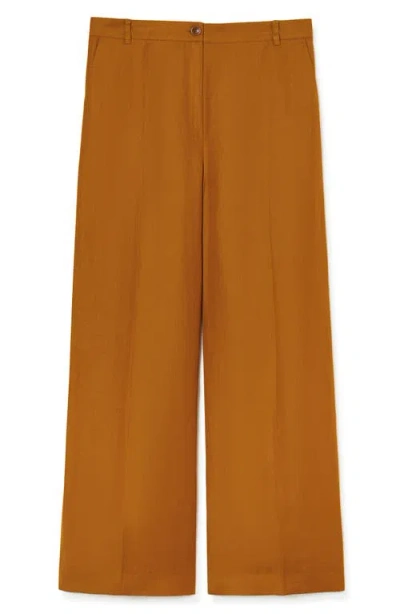 Marina Rinaldi Enigma Wide Leg Pants In Brown Orange