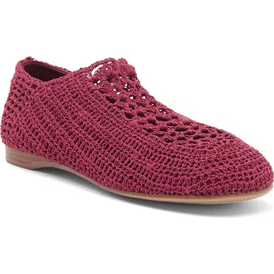 Jeffrey Campbell Nantucket Crochet Flat In Plum