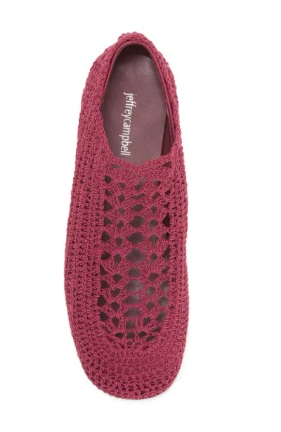 Jeffrey Campbell Nantucket Crochet Flat In Plum