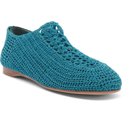 Jeffrey Campbell Nantucket Crochet Flat In Turquoise