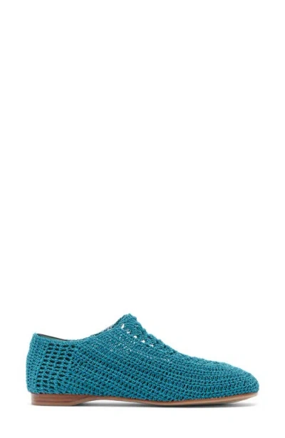 Jeffrey Campbell Nantucket Crochet Flat In Turquoise