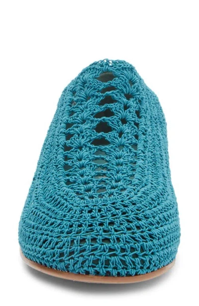 Jeffrey Campbell Nantucket Crochet Flat In Turquoise