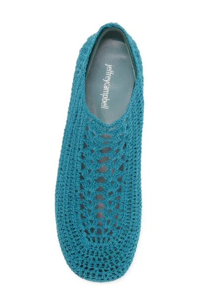 Jeffrey Campbell Nantucket Crochet Flat In Turquoise