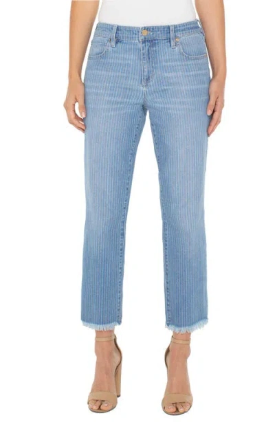Liverpool Los Angeles Liv Raw Hem Non-skinny Skinny Jeans In Sunset Stripe