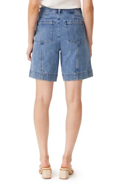 Habitual Patch Pocket Denim Girlfriend Shorts In Splash