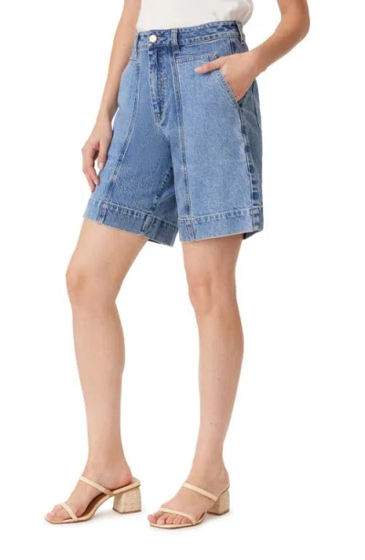 Habitual Patch Pocket Denim Girlfriend Shorts In Splash