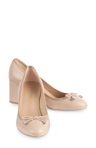 Lk Bennett Juliette Block Heel Pump In Fawn