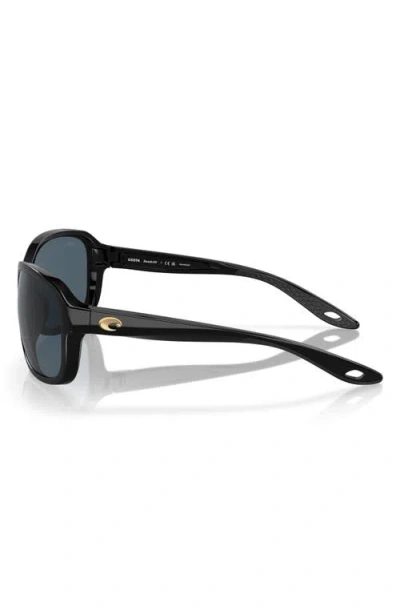Costa Del Mar Seadrift 60mm Polarized Square Sunglasses In Black/gray