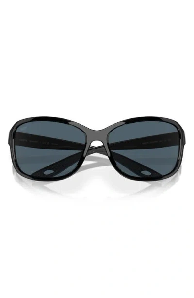 Costa Del Mar Seadrift 60mm Polarized Square Sunglasses In Black/gray